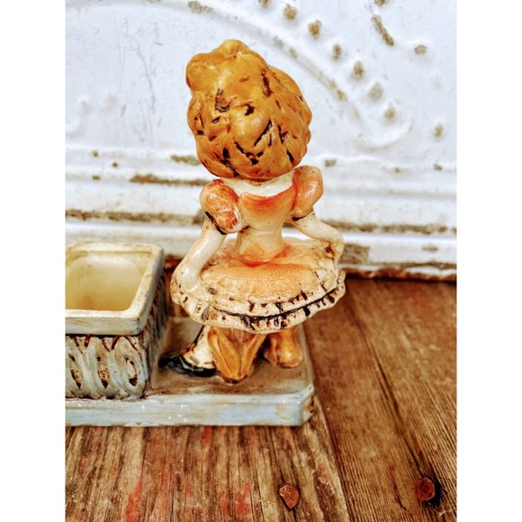 Vintage Shabby Ballerina Girl Planter Vase - Picture 6 of 12